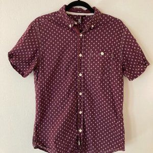 Soulstar Slimfit plum/maroon button up w Anchors